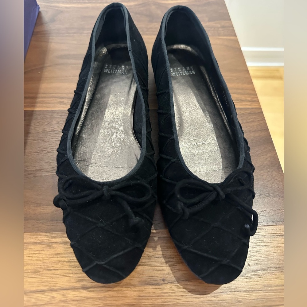 Stuart Weitzman, black suede flats 8